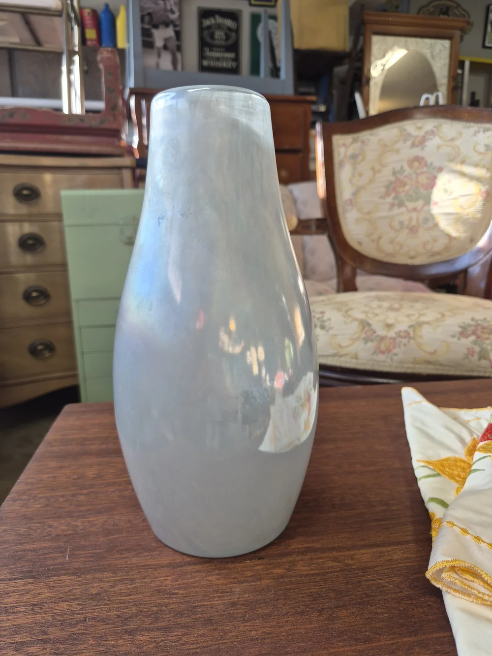 West Elm Gray Iridescent Ceramic Vase